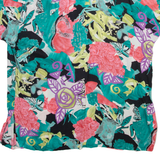 Womens Printed Shirt Blue Collared Floral M