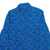 Womens Printed Shirt Blue Collared Long Sleeve Viscose Spotted M