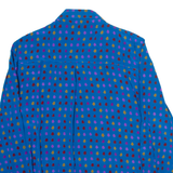 Womens Printed Shirt Blue Collared Long Sleeve Viscose Spotted M