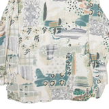 BIAGINNI Womens Printed Shirt White Collared Long Sleeve Viscose Crazy Pattern M