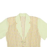 Womens Printed Waistcoat Green Silk Spotted M