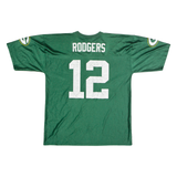 NFL Green Bay Packers Home #12 Rodgers Mens Jersey Green USA V-Neck XL