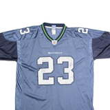 REEBOK Seattle Seahawks Home #23 Trufant Mens Jersey Blue USA V-Neck Nylon XL