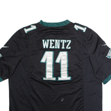 NIKE Philadelphia Eagles Alternate #11 Wentz Mens Jersey Black USA V-Neck 2XL