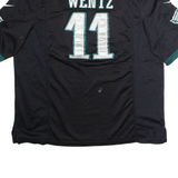 NIKE Philadelphia Eagles Alternate #11 Wentz Mens Jersey Black USA V-Neck 2XL