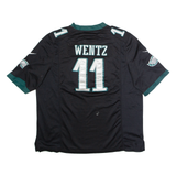 NIKE Philadelphia Eagles Alternate #11 Wentz Mens Jersey Black USA V-Neck 2XL