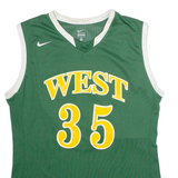 NIKE West #35 Basketball Mens Jersey Green Sleeveless USA V-Neck XL