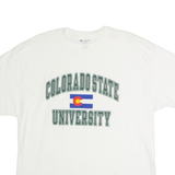CHAMPION Colorado State University Mens T-Shirt White USA Crew Neck XL