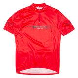 SKI AND BIKE Cycling Mens Jersey Red 1/4 Zip L
