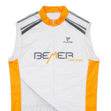 Cycling Mens Jersey Orange Sleeveless Full Zip L