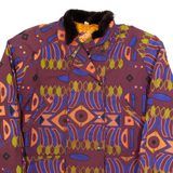 CHILLYTIME Womens Jacket Maroon 90s Crazy Pattern S