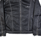 TOM TAILOR 007 Mens Biker Jacket Black Leather 90s XL