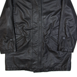 SPENGLER MODE Womens Overcoat Jacket Black Leather 90s L