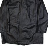 SPENGLER MODE Womens Overcoat Jacket Black Leather 90s L