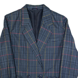 BOUTIQUE URSULA Womens Blazer Jacket Blue Wool 90s Check S