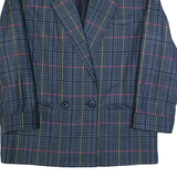 BOUTIQUE URSULA Womens Blazer Jacket Blue Wool 90s Check S