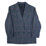 BOUTIQUE URSULA Womens Blazer Jacket Blue Wool 90s Check S