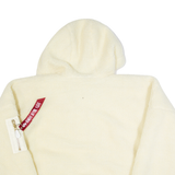 ALPHA INDUSTRIES Womens Fleece Jacket Cream Hooded M