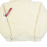 ALPHA INDUSTRIES Womens Fleece Jacket Cream Hooded M