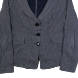 ARMANI COLLEZIONI Womens Blazer Jacket Grey 90s Chevron S