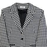 CALYX Womens Blazer Jacket Black Wool 90s Houndstooth M