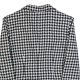 CALYX Womens Blazer Jacket Black Wool 90s Houndstooth M