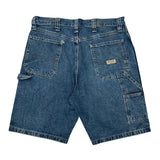 Wrangler Double Knee Denim Shorts - 36W 10L Blue Denim