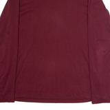 LANDS END Relaxed Fit Mens T-Shirt Maroon Long Sleeve V-Neck S