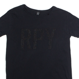 REPLAY Womens T-Shirt Black Crew Neck S