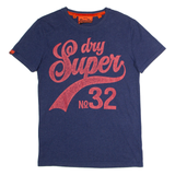 SUPERDRY Mens T-Shirt Blue Crew Neck S