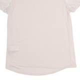 TED BAKER Lace Sleeve Womens T-Shirt Pink Crew Neck XS