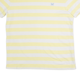 CREW CLOTHING Striped Mens T-Shirt Yellow Crew Neck M