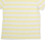 CREW CLOTHING Striped Mens T-Shirt Yellow Crew Neck M