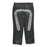 Evisu Graphic Jeans - 38W 33L Gray Denim