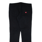DICKIES Womens Trousers Black Slim Straight W34 L30
