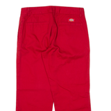 DICKIES Workwear Womens Trousers Red Regular Straight W29 L22