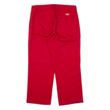 DICKIES Workwear Womens Trousers Red Regular Straight W29 L22