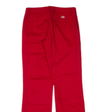 DICKIES Womens Trousers Red Regular Bootcut W30 L31