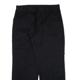 DICKIES Workwear Mens Trousers Black Relaxed Straight W36 L30