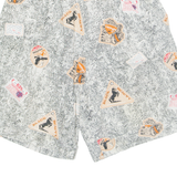 Womens Chino Shorts Black 90s Crazy Pattern M W28