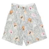 Womens Chino Shorts Black 90s Crazy Pattern M W28