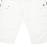 ADIDAS 3/4 Length Womens Sports Shorts Cream L W36