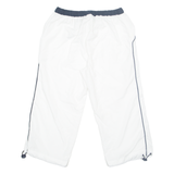 REEBOK Mesh Lined 3/4 Length Womens Sports Shorts White UK 10 W27