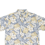 CARDINI OFFICER Mens Hawaiian Shirt Blue Floral XL