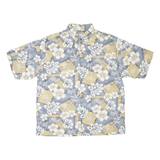 CARDINI OFFICER Mens Hawaiian Shirt Blue Floral XL
