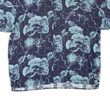 NATURAL ISSUE Mens Hawaiian Shirt Blue Viscose Floral 2XL