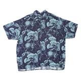 NATURAL ISSUE Mens Hawaiian Shirt Blue Viscose Floral 2XL