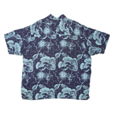 NATURAL ISSUE Mens Hawaiian Shirt Blue Viscose Floral 2XL