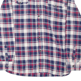 JACHS Mens Flannel Shirt Blue Plaid Long Sleeve L