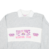 TORTONI Tour De France Womens Sweatshirt Grey Collared 90s M